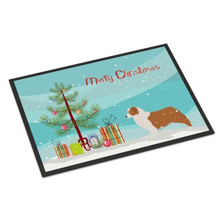 Carolines Treasures Australian Shepherd Dog Merry Christmas Tree Indoor or Outdoor Mat, 24 x 36 BB2951JMAT